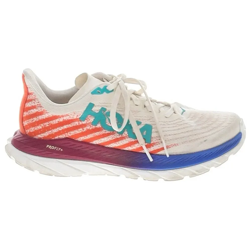 HOKA One One Mach 5 Women’s Size 7.5 White Coral Blue Running Shoes Sneakers